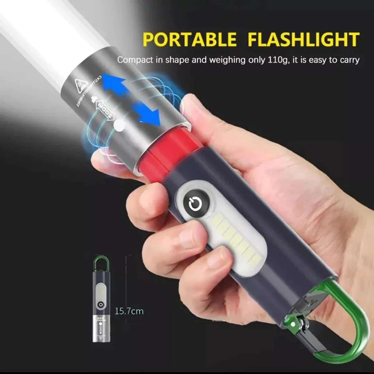 USB Rechargeable Multifunctional LED Flashlight image 3