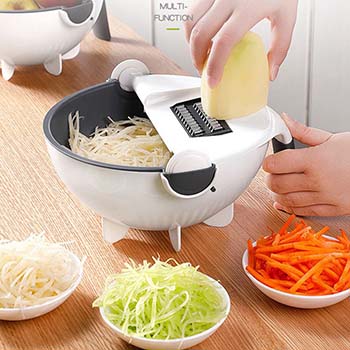 Multifunctional Rotate Vegetable Slicer with Basket